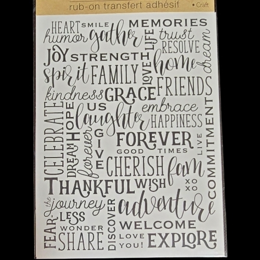 4 Pk Rub-On Transfer Sentiment & Script Set - Picture 4 of 6